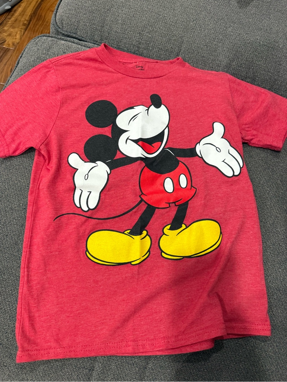 Disney Red Tee with Classic Mickey Print and Yellow Shoes